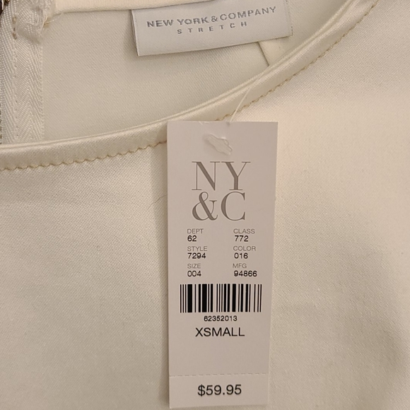 NY&Co XS White Sleeveless Stretch Cotton Dress - Picture 3 of 4